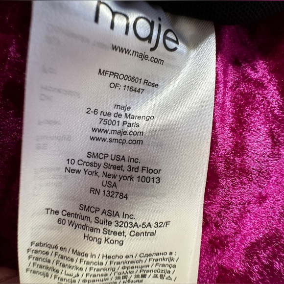 MAJE velvet mini dress size 38 perfect like new condition - Picture 8 of 10